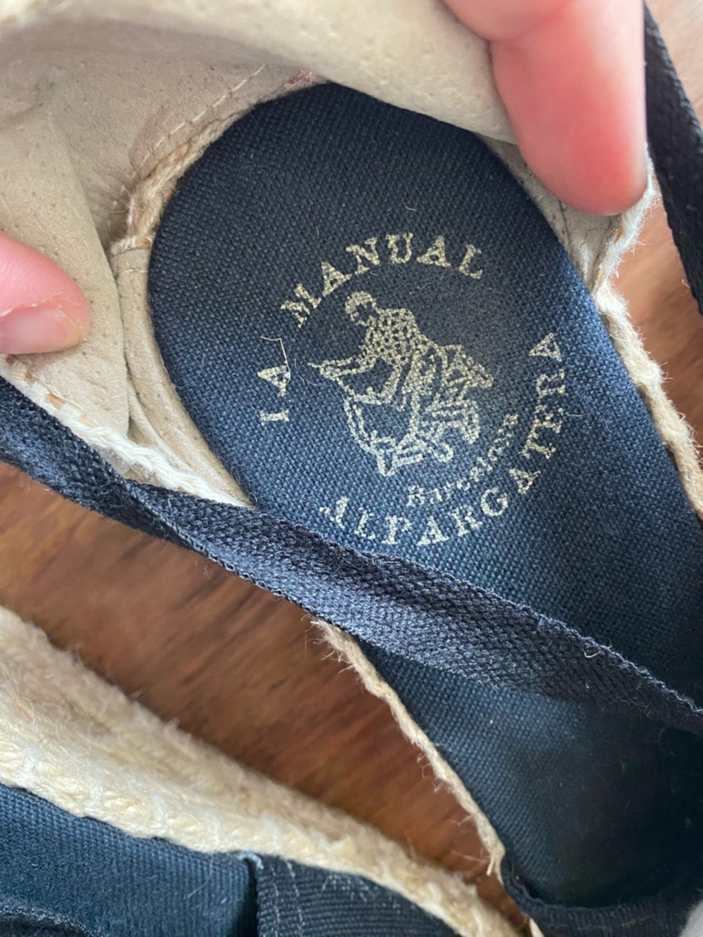 La Manual Alparfatera , Women’s Black Espadrille Wedge Lace-Up Sandals, size 38 - Picture 3 of 3